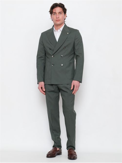Abito Doppiopetto Uomo Verde Nuvola Drop Otto in Fresco Lana Stretch Sfoderato MANUEL RITZ | 3832A3738 25000038